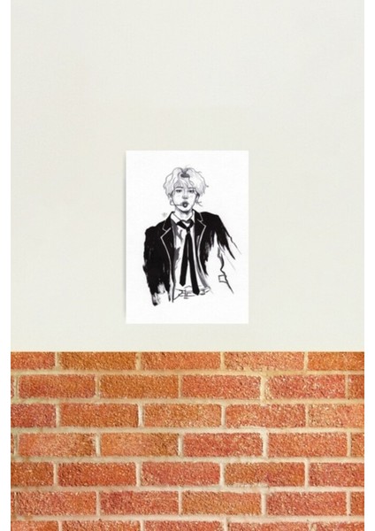 Bts - Jımın (Mürekkep) Tablo Ahşap Poster Dekoratif KOD2116