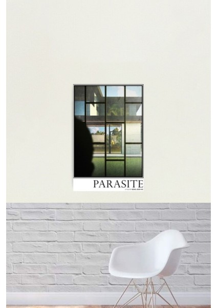 Pencereden Parazit Tablo Ahşap Poster Dekoratif