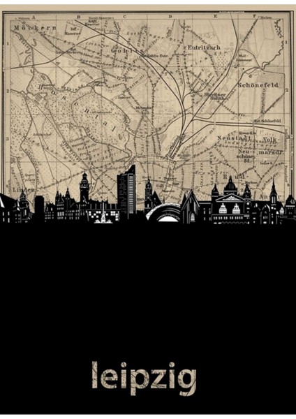 Leipzig Manzarası Tablo Ahşap Poster Dekoratif