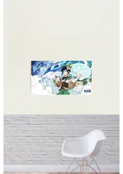 Genshin Impact - Venti, Dvalin And Wolf Of The North Resmi Tablo Ahşap Poster Dekoratif fiyatları