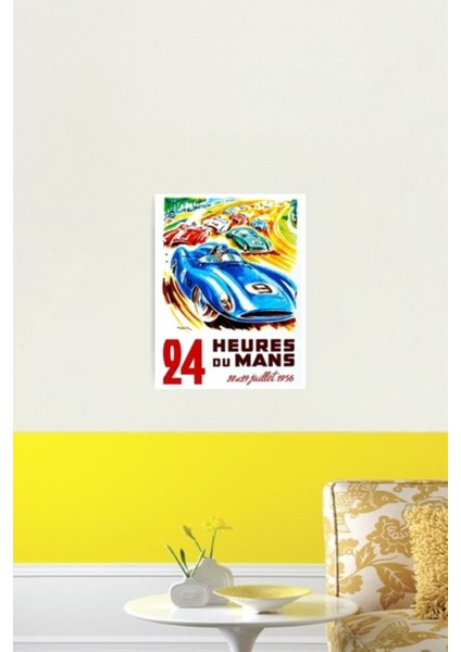 Du Mans: 24 Saat Otomobil Yarışı Baskısı Tablo Ahşap Poster Dekoratif fiyatları