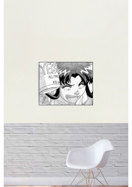 Sarhoş Misato Evangelion Anime Tablo Ahşap Poster Dekoratif