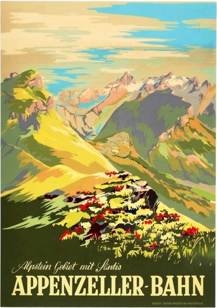 Appenzeller Bahn Isviçre Appenzell Demiryolları Turizm Tablo Ahşap Poster Dekoratif