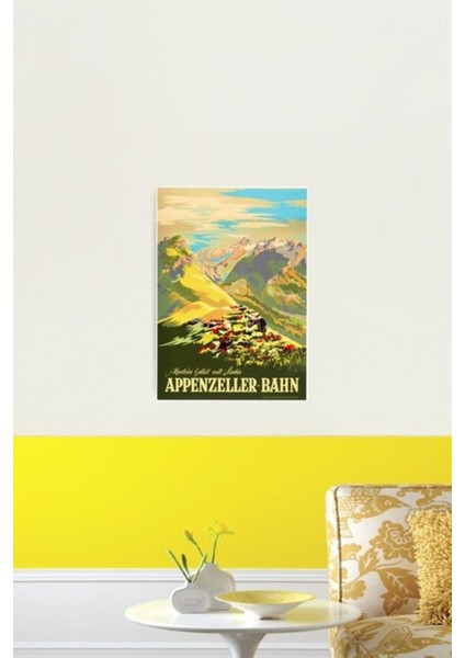Appenzeller Bahn Isviçre Appenzell Demiryolları Turizm Tablo Ahşap Poster Dekoratif fiyatları