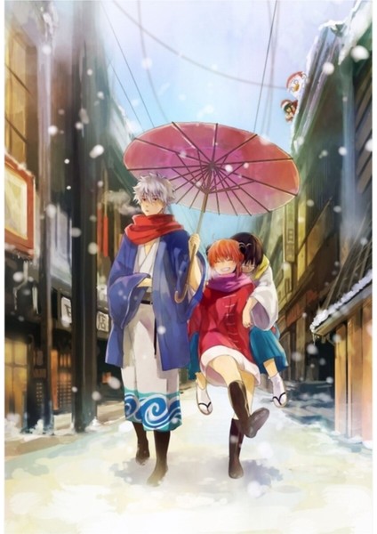 Gintama - Yorozuya Kış Tablo Ahşap Poster Dekoratif