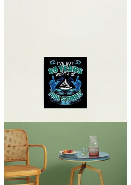 Fisherman Fishing Stories Için 88. Doğum Günü Hediyesi Tablo Ahşap Poster Dekoratif fiyatları