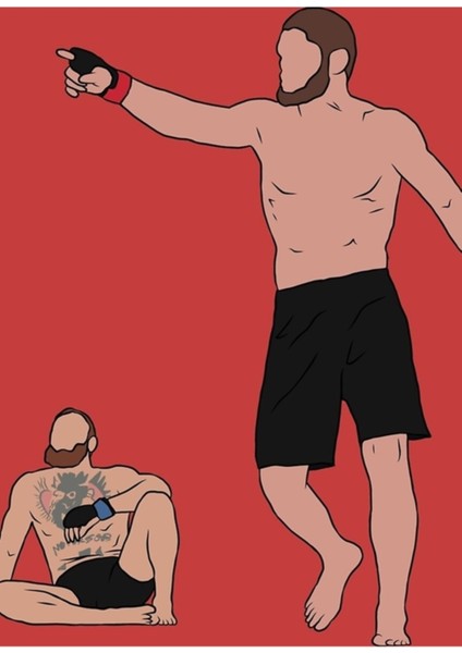 Khabib Mcgregor'u Yendi Tablo Ahşap Poster Dekoratif