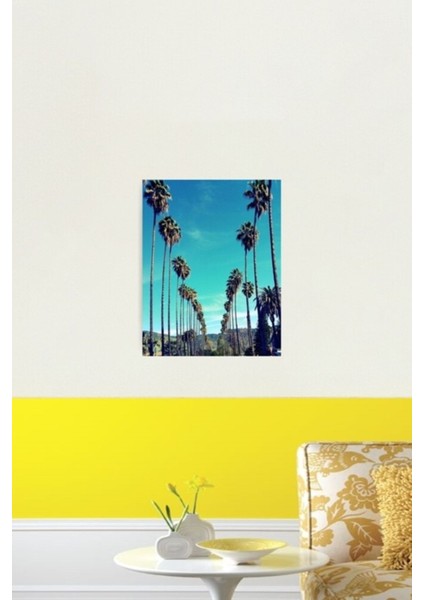 Los Angeles Palmiye Ağaçları Tablo Ahşap Poster Dekoratif fiyatları