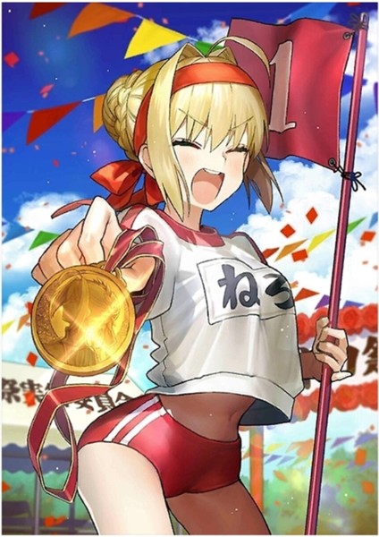 Fate Grand Order (Fgo) - Umu Nero Claudius (Bloomers Costume) Tablo Ahşap Poster Dekoratif