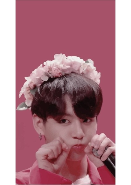 Bts Çiçek Taçları Tablo Ahşap Poster Dekoratif KOD3190