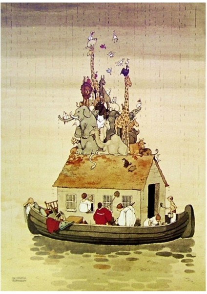 W Heath Robinson'dan “nuh'un Arkı” Tablo Ahşap Poster Dekoratif