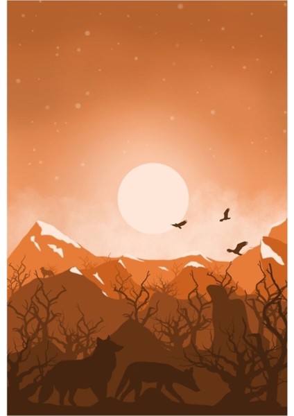 Geç Sezon Çöl Tablo Ahşap Poster Dekoratifsı