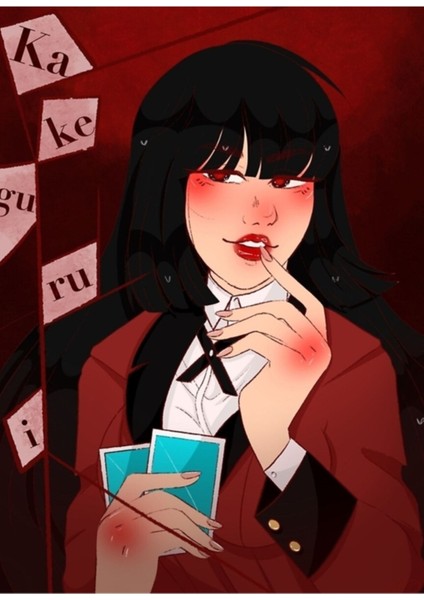 Kakegurui Manga Kapak Tablo Ahşap Poster Dekoratif