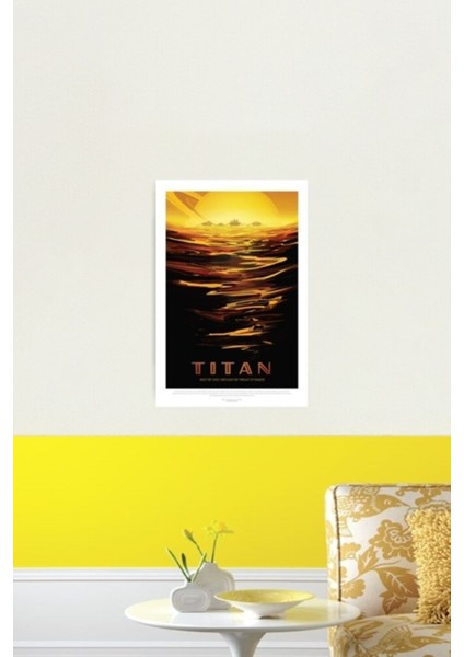 Titan - Exoplanet Travel Bureau, Nasa, Gezegenler Tablo Ahşap Poster Dekoratif fiyatları