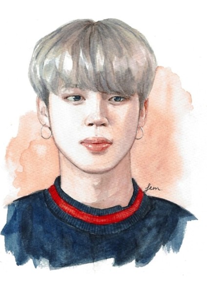 Jimin Suluboya Sıçrama Boyama Tablo Ahşap Poster Dekoratif KOD1218