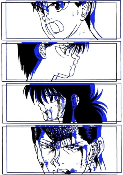 Yu Yu Hakusho Ekibi - Mavi Tablo Ahşap Poster Dekoratif