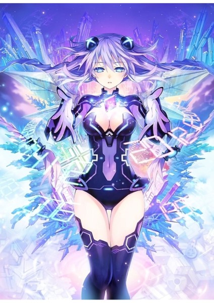 Gaminudstri Üzerinde Cpu Mor Kalp - Hyperdimension Neptunia Tablo Ahşap Poster Dekoratif