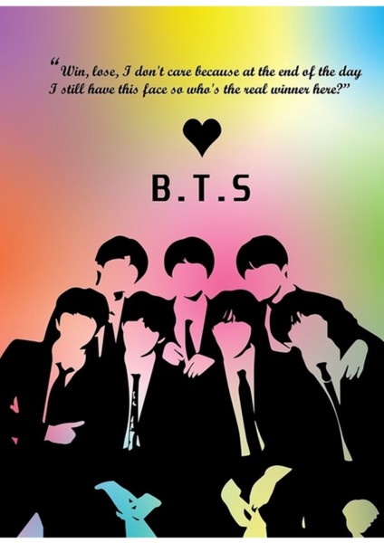Bts Gerçek Kazanan Burada Grup Tablo Ahşap Poster Dekoratif KOD1066