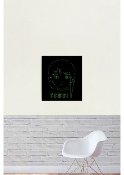 Ascıı Lain Tablo Ahşap Poster Dekoratif