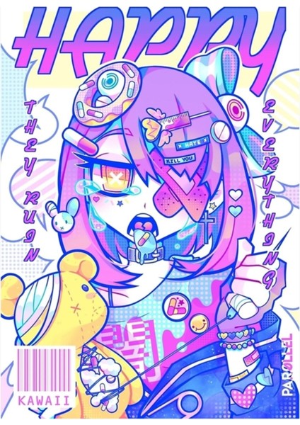 Mutlu Tablo Ahşap Poster Dekoratif