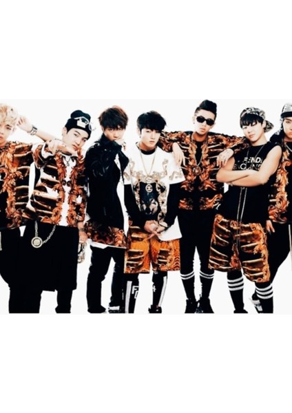 Bts Grup Fotoğrafı Tablo Ahşap Poster Dekoratif KOD2956