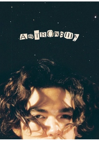 Astronomi Gri Tablo Ahşap Poster Dekoratif
