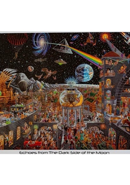 Pink Floyd - Ayın Karanlık Yüzünden Yankılar Tablo Ahşap Poster Dekoratif