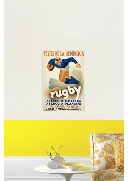 Art Deco Fubtol Ispanyol Rugby Spor Seyahat Posteri Tablo Ahşap Poster Dekoratif fiyatları