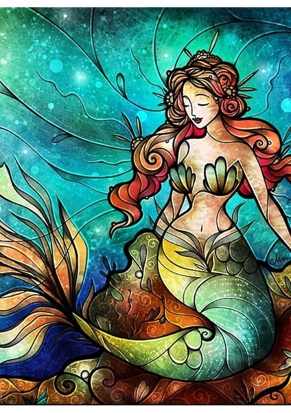 Deniz Kızı Okyanusta Güzel Kız Için Doğum Günü Hediyeleri Tablo Ahşap Poster Dekoratif