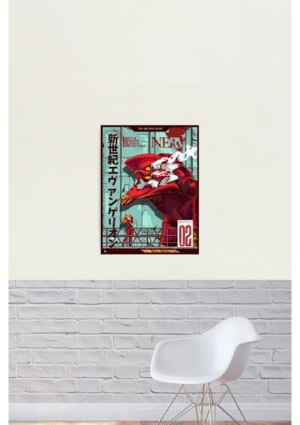 Evangelion - Eva 02 Renkli Poster Tablo Ahşap Poster Dekoratif fiyatları
