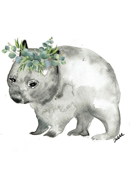 Wombat Tablo Ahşap Poster Dekoratif