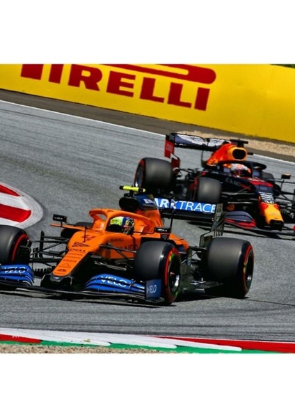 Lando Norris, 2020 Avusturya Grand Prix Max Verstappen ile Savaşıyor Tablo Ahşap Poster Dekoratif