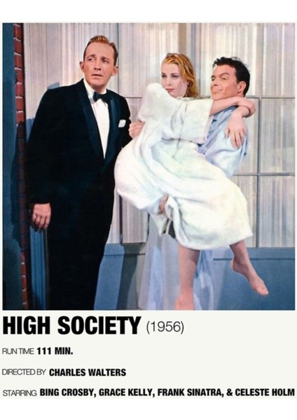 High Society (1956) Alternatif Film Afiş Afiş Tablo Ahşap Poster Dekoratif