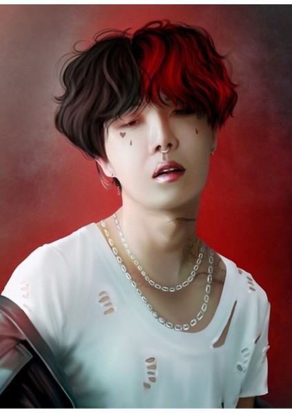 Eboy Bts Jhope Dijital Resim Tablo Ahşap Poster Dekoratif KOD1319