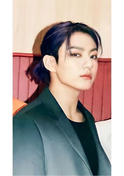 Tablo Ahşap Poster Dekoratif Bts Jungkook Uzun Saç Bağladı KOD1178