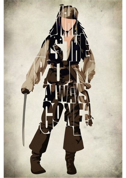 Kaptan Jack Sparrow Tablo Ahşap Poster Dekoratif