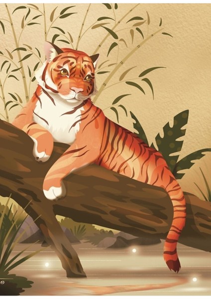 Kaplan Yılı Tablo Ahşap Poster Dekoratif