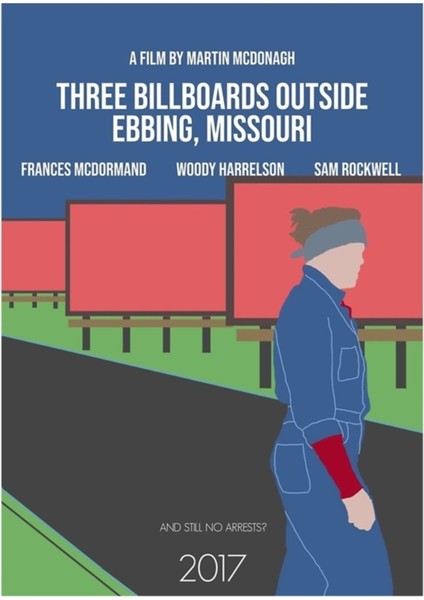 Ebbing Dışında Üç Billboard, Missouri Minimalist Film Posteri Tablo Ahşap Poster Dekoratif