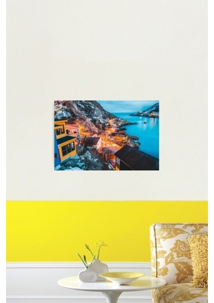 Bataryada Mavi Saat Gün Batımı. John's, Newfoundland, Kanada Tablo Ahşap Poster Dekoratif fiyatları