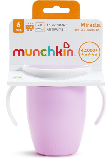 Mucize 360° Alıştırma Bardağı, 6AY+, 207ML, Mor, 1 Adet