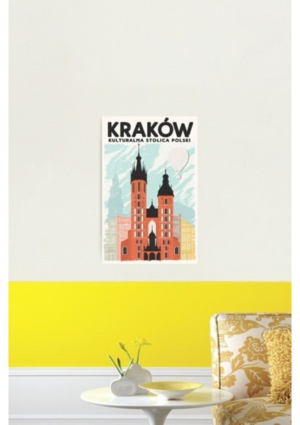 Krakow: Kulturalna Stolica Polski Tablo Ahşap Poster Dekoratif fiyatları