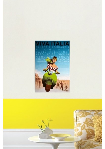 Güzel Kız Italya'yı Geziyor Seyahat Reklamı Tablo Ahşap Poster Dekoratif fiyatları