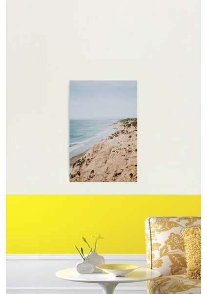 California Sahili Tablo Ahşap Poster Dekoratif