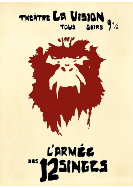 12 Monkeys, L'armee Des 12 Singes, Monkey, L'armée Des Douze Singes Tablo Ahşap Poster Dekoratif