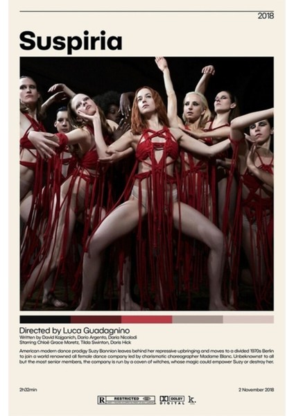 Suspiria | Luca Guadagnino , Tablo Ahşap Poster Dekoratif