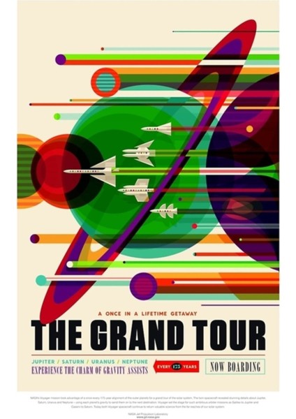 Grand Tour Güneş Sistemi Seyahat Tablo Ahşap Poster Dekoratif