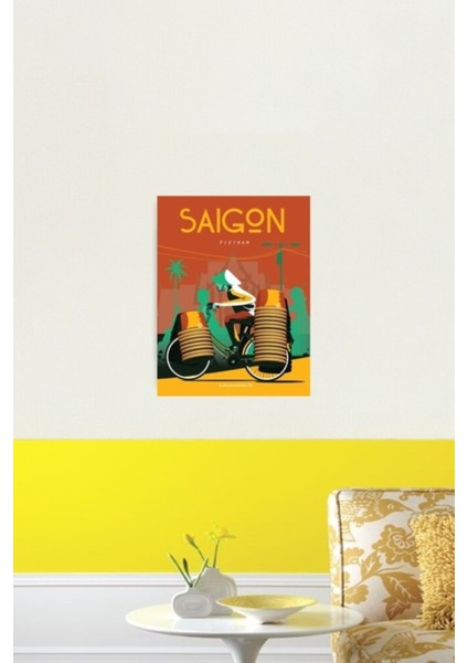 Saygon City Retro Poster - Vietnam Sanat Baskısı Seyahat Poster Tablo Ahşap Poster Dekoratif fiyatları