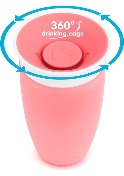 Mucize 360° Alıştırma Bardağı, 12AY+, 296 ml Pembe