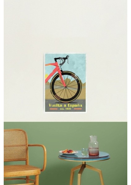 Vuelta A España Bisiklet Tablo Ahşap Poster Dekoratif