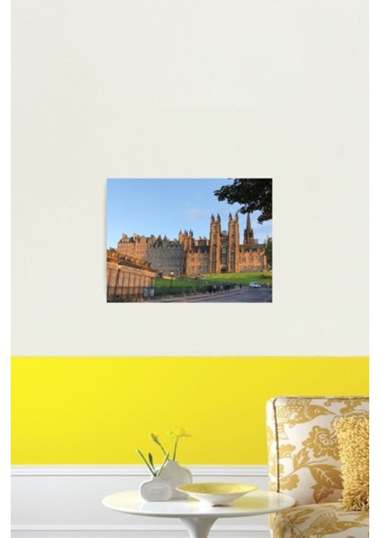 New College Edinburgh Tablo Ahşap Poster Dekoratif